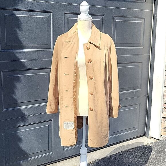 Vintage Kashmiracle Tan Coat Size L/XL Cahmere Like - Picture 3 of 13